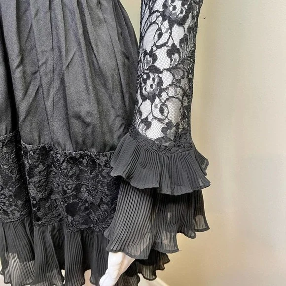 Black Lace Trimmed Dress - Picture 7 of 13